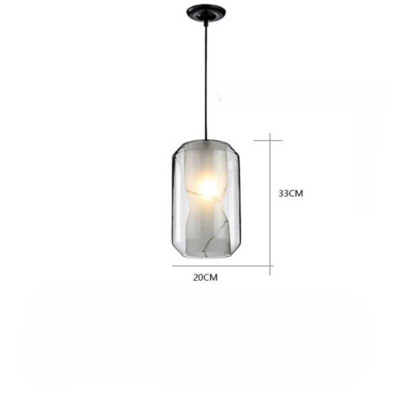 Scandinavische Hanglamp met Handgeblazen Glazen Kap – Nordic Verse Art