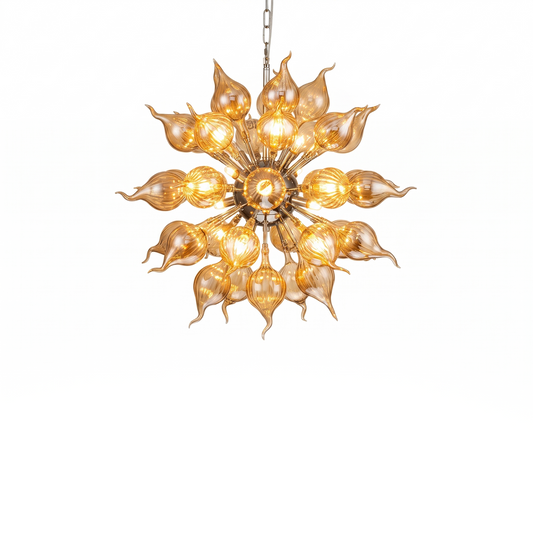 Lustre en verre soufflé marron style Sputnik – Orbistar - Lumière