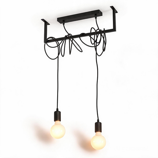 Minimalistisch zwart plafondlicht 2 lampen – modèle Valenciae - Lumière