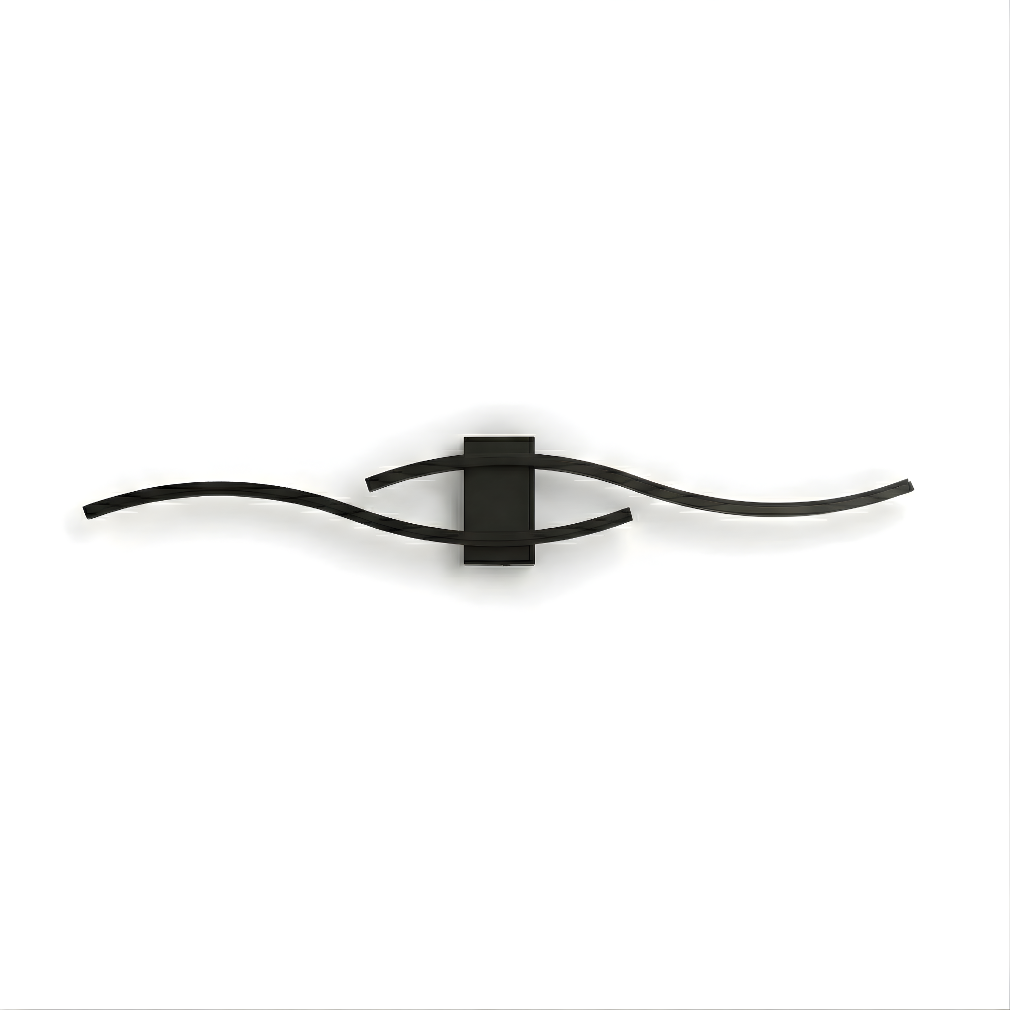 Applique murale Wave design ondulé avec diffuseur acrylique blanc et structure fer laqué - vue 1
