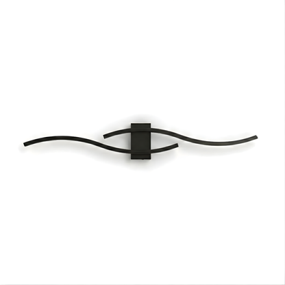Applique murale Wave design ondulé avec diffuseur acrylique blanc et structure fer laqué - vue 1