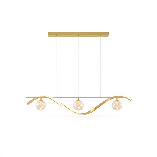 Minimalist Chandelier in Clear Glass and Modern Iron – Vivalux - Lumière