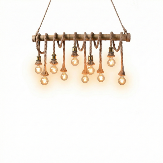 Hanglamp Bamboe Hout LED Verstelbare Koord – Epicéa - Lumière