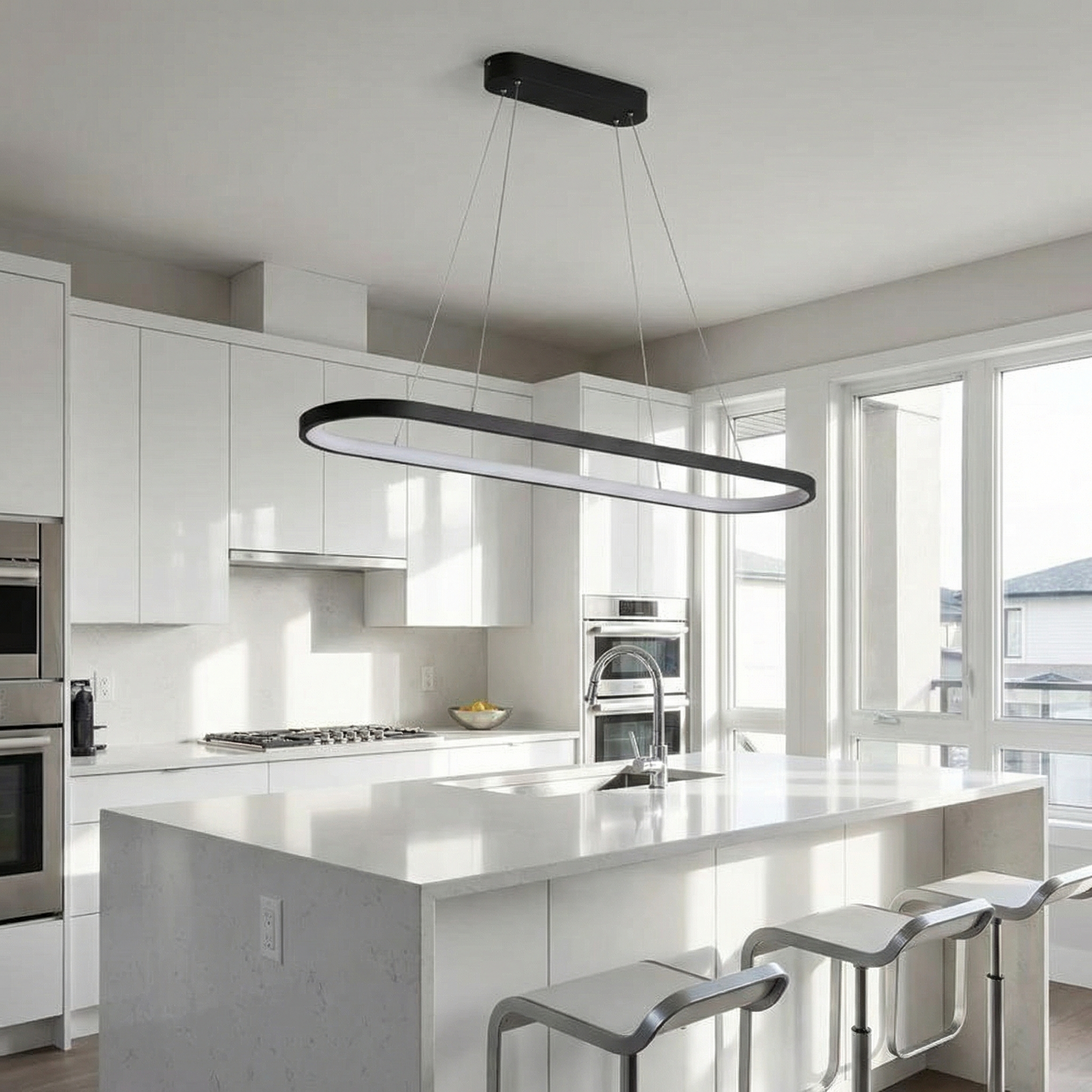 Ondéa Oval LED Pendant Light contemporary design uniform lighting - view 4
