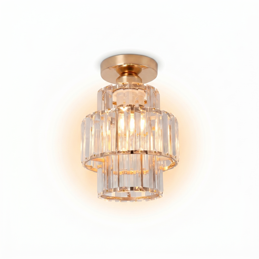 Plafonnier Cristal Doré pour Chambre – Célestiner - Lumière