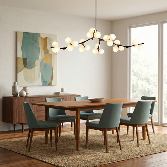 Ophanging natuurlijk design met decoratieve bollen en modulair licht – Néonix - Lumière