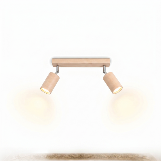 Plafonnier bois naturel orientable salon – Modèle Nørvian - Lumière