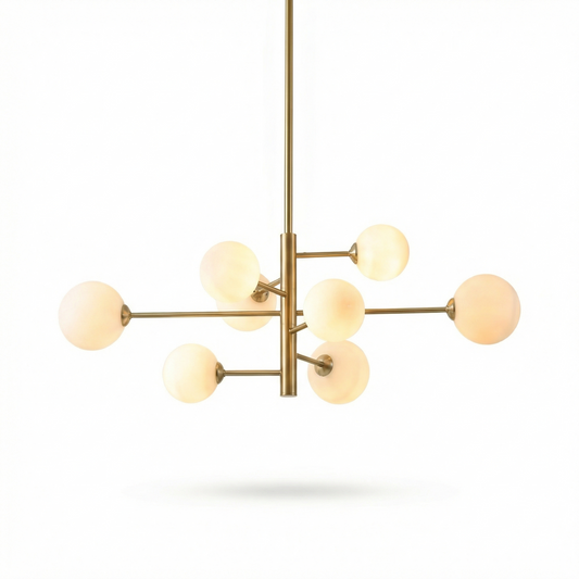 Goudkleurig metaal bolvormig refined design hanglamp – Orba - Lumière
