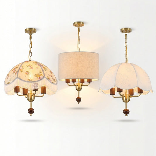 Minimalistische Houten Hanglamp & Stoffen Lampenkap – Celestia - Lumière