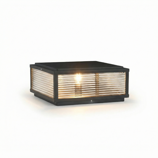 Buitenstaanlamp Gegroeid Zwart Glas – Veraluce - Lumière