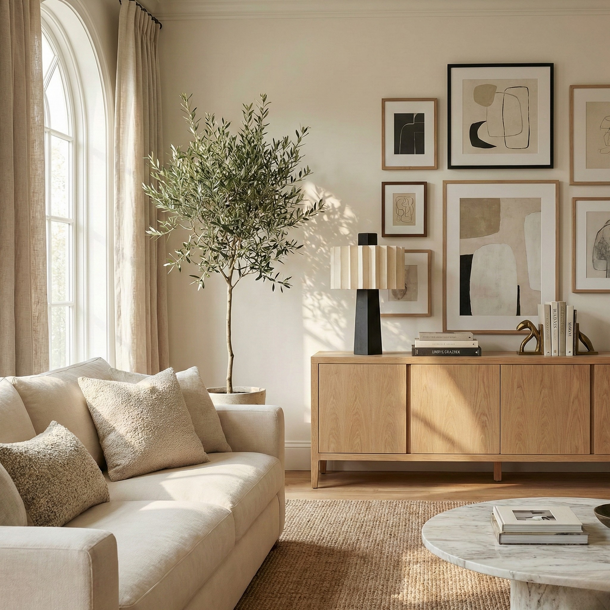 Lampe de table scandinave minimaliste noire Norélys avec abat-jour blanc plissé - vue 3