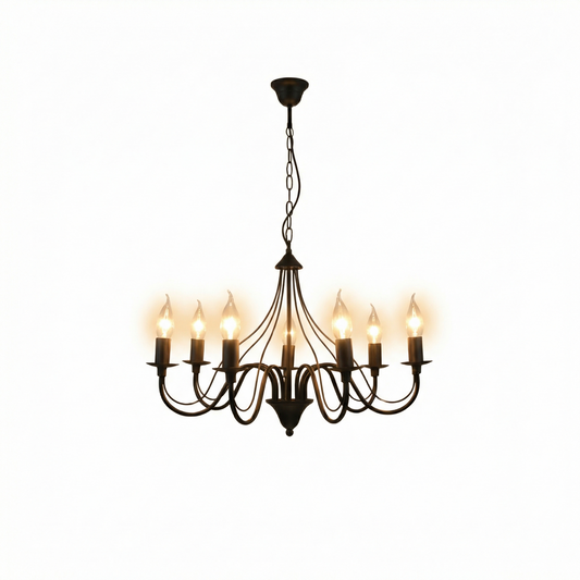 Zwarte Glamoureuze Kandelaarluister voor Woonkamer – Asterion - Lumière
