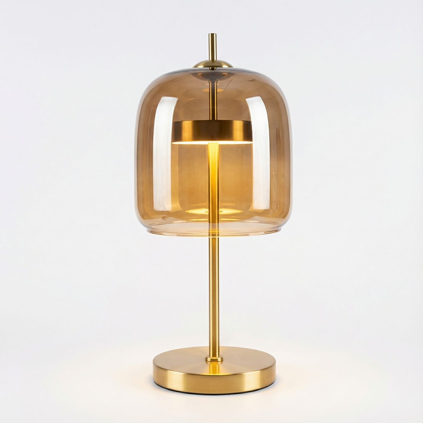 Moderne LED-Nachttischlampe aus Buntglas – Xiumis