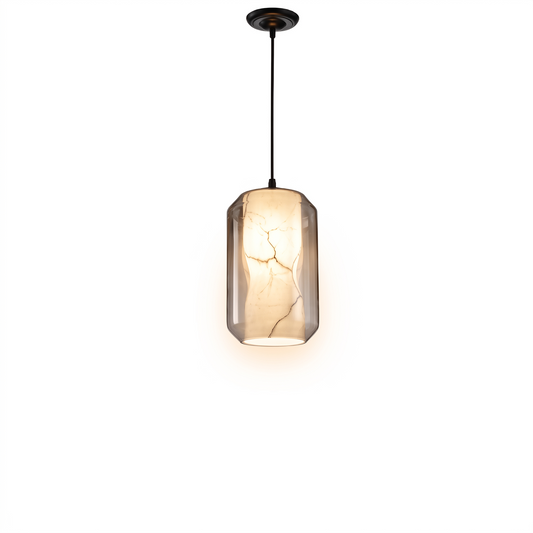 Skandinavische Hängelampe mit handgefertigtem Glasschirm – Nordic Verse Art - Lumière