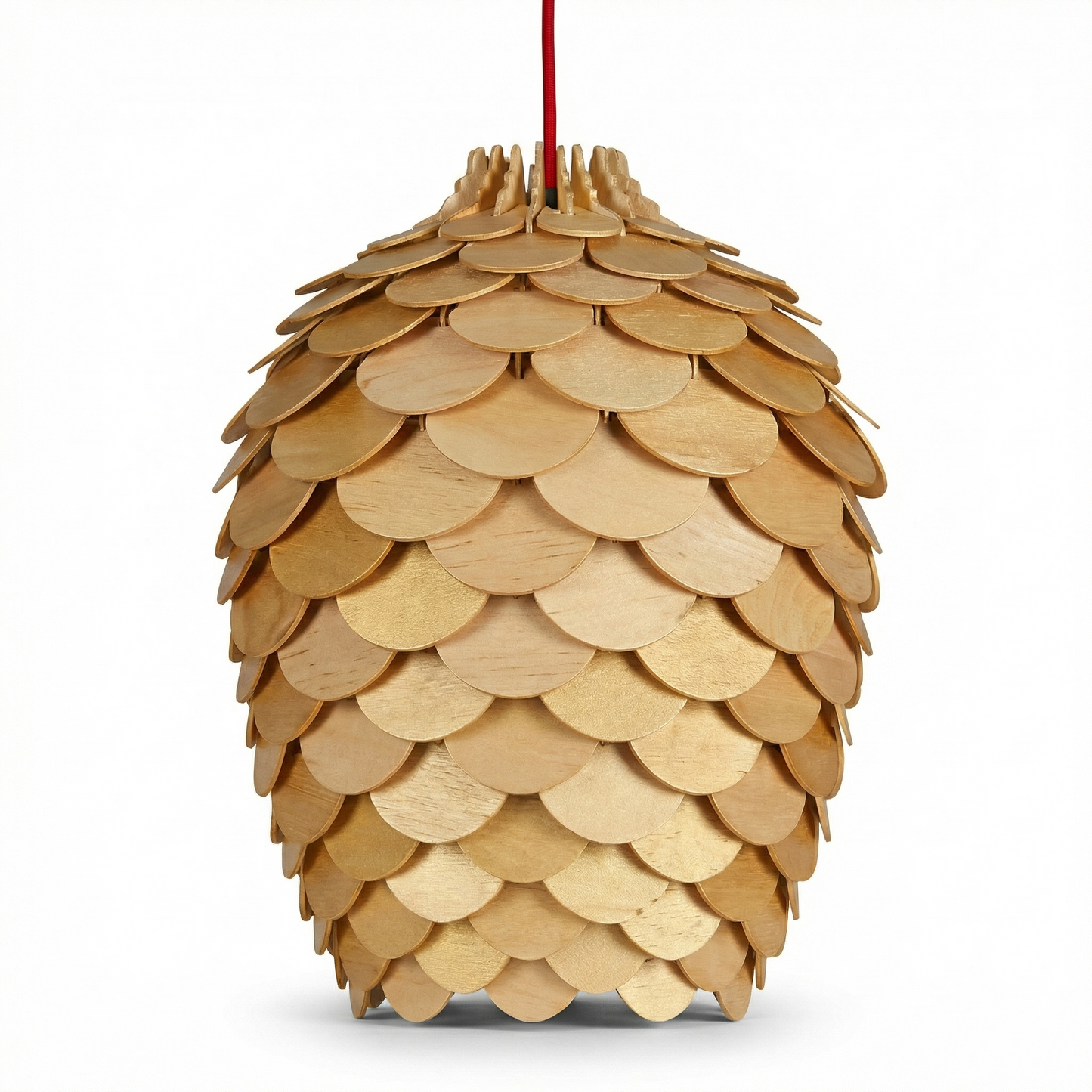 Suspension luminaire bois sculpté nature forme arrondie Orena - vue 4