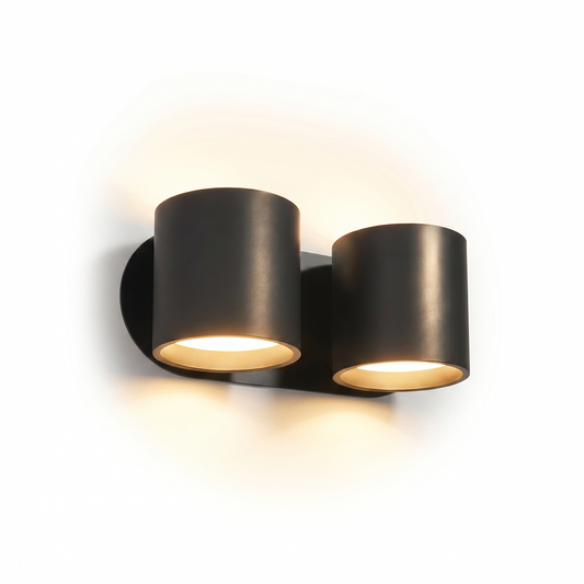 Moderne schwarze zylindrische Wandleuchte – Nobilis - Lumière