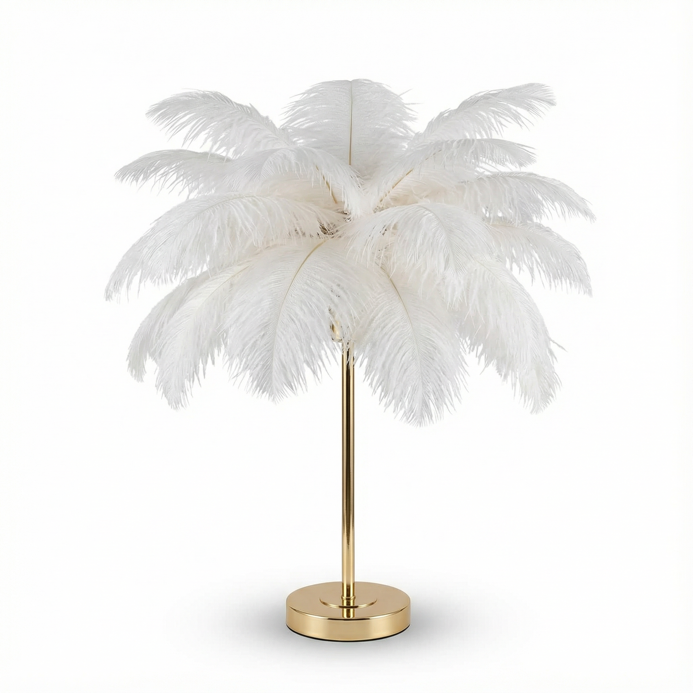 Wiederaufladbare dekorative Tischlampe mit Federn – Spolverino