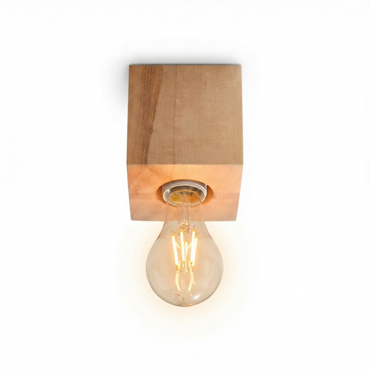 Plafonnier bois naturel minimaliste salon – Modèle Arvoden - Lumière