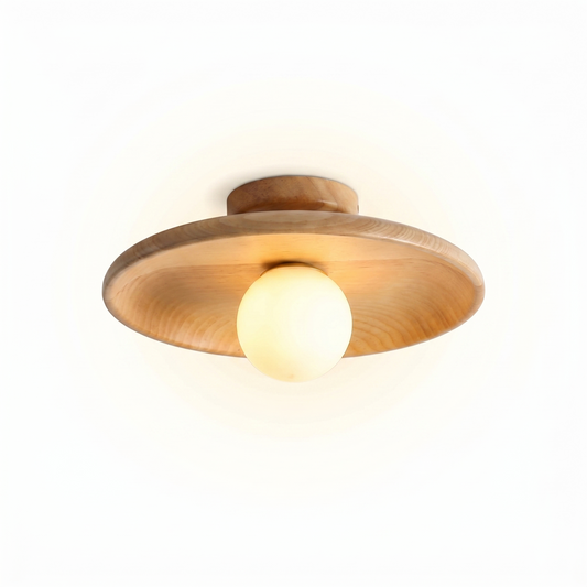 Plafonnier Bois Clair Ambiance Zen et Contemporaine – Marbena - Lumière