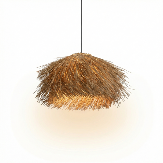 Hanglamp Decoratief Gevlochten Rotan Boeiende Schaduwen – Tropicale - Lumière