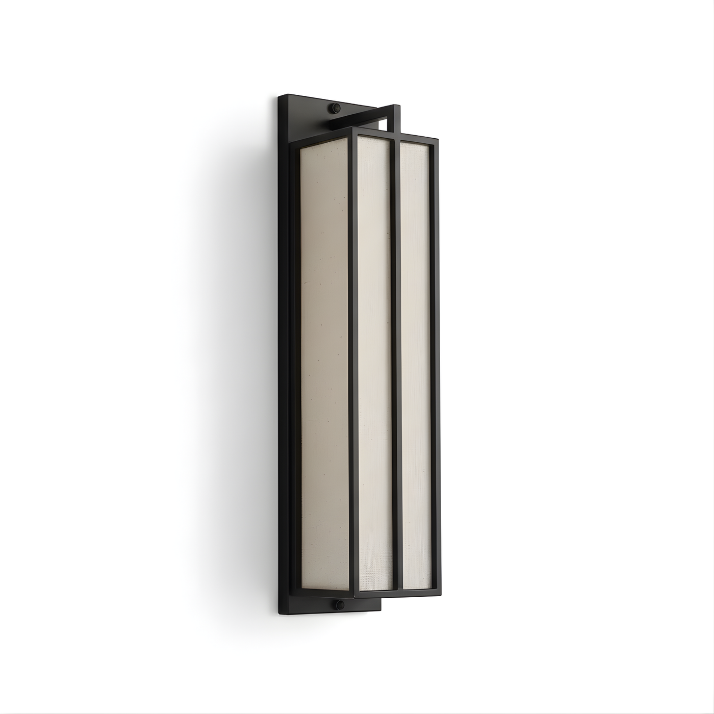 Wandleuchte aus Eisen und Leinen im chinesischen Stil für Schlafzimmer – Lumisan