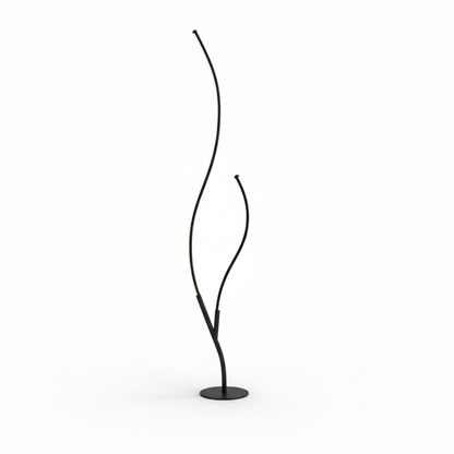 Lampadaire moderne design deux branches aluminium forme organique - vue 1