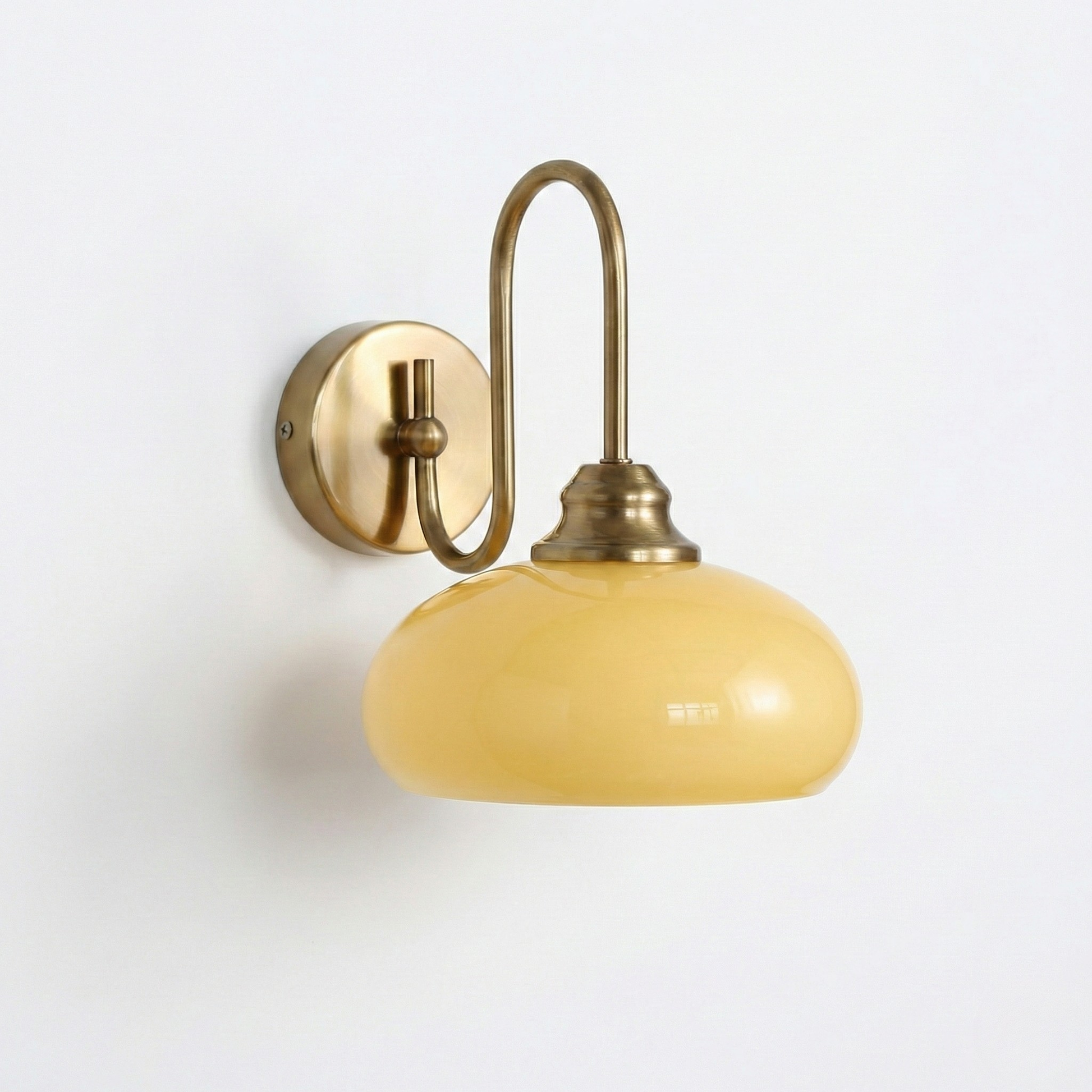 Minimalist wall sconce Eléganza in textured glass and polished metal - view 1