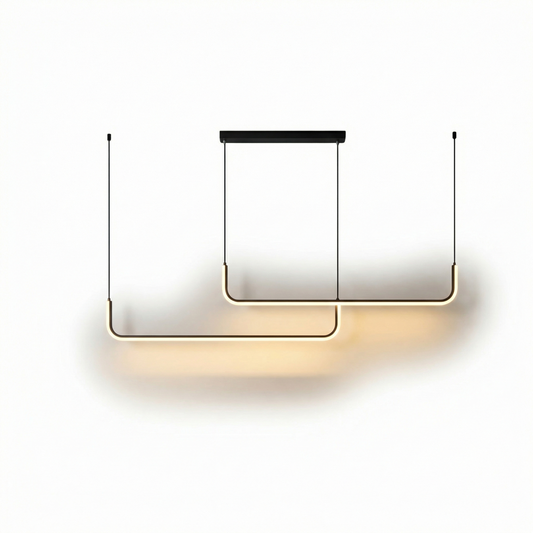 Moderne LED Hanglamp Zwart en Goud voor Woonkamer – Thalion - Lumière