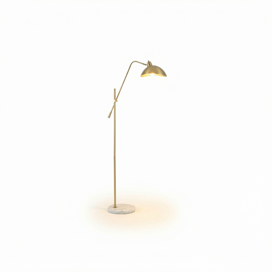 Staande lamp in verguld metaal en marmer voor woonkamer – Aurélis - Lumière