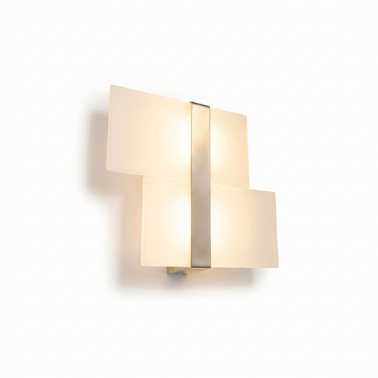 Modern chrome and white glass wall light – Aureliss - Lumière