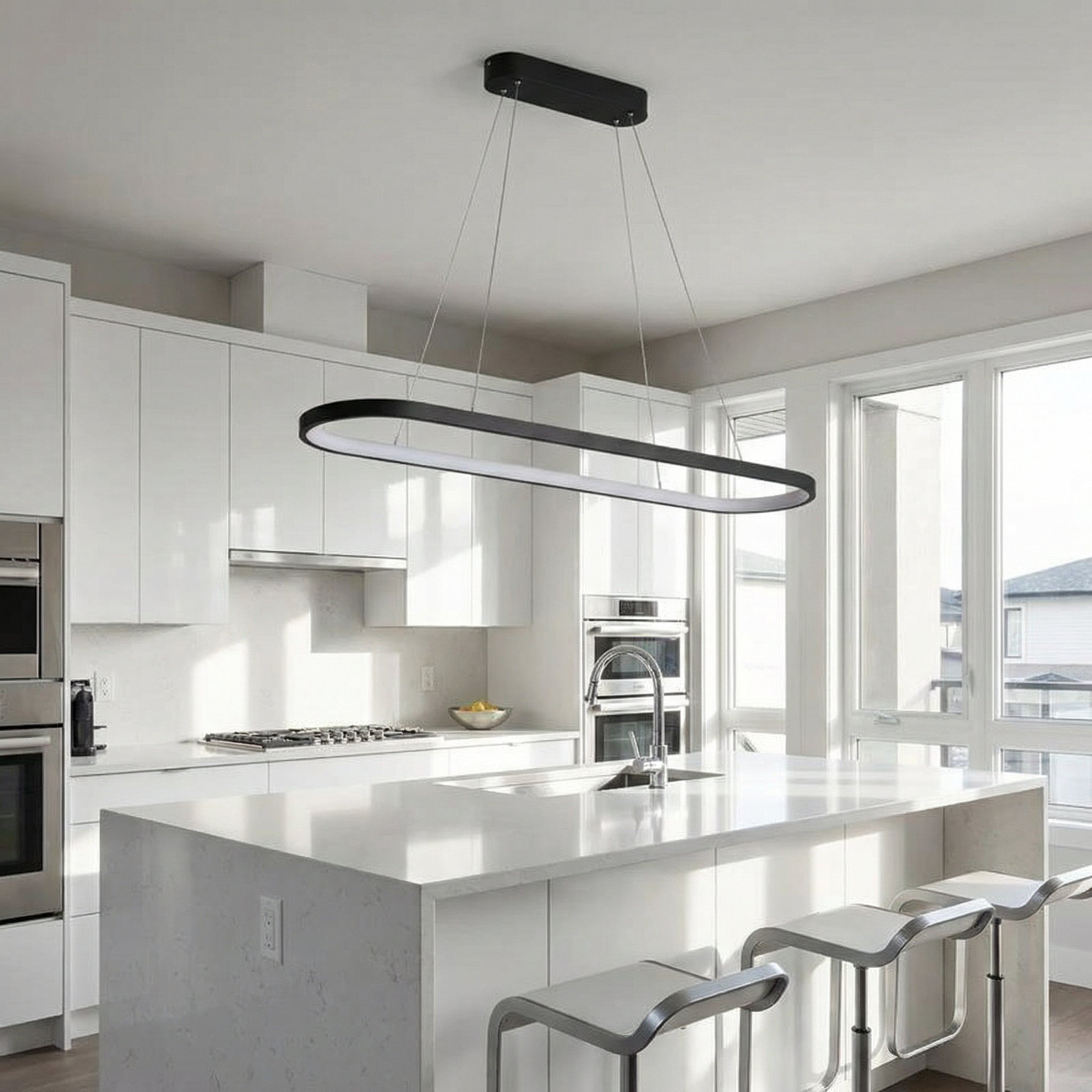 Ondéa Oval LED Pendant Light contemporary design uniform lighting - view 2