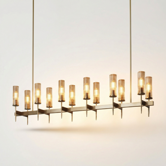 Sculpturale kroonluchter met intens glans en lichtregeling – Viora - Lumière