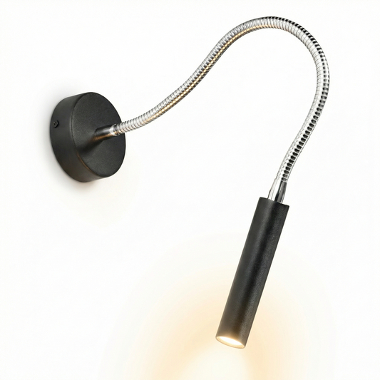 Zwarte minimalistische verstelbare wandlamp – Model Noxeral - Lumière