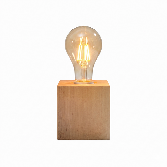 Minimalistische Bureaulamp in Natuurlijk Hout – Modèle Norvian - Lumière