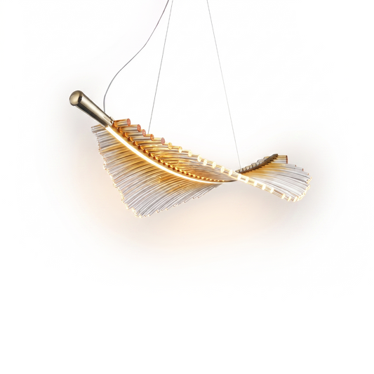 LED-Kristall-Deckenleuchte mit Blättern für Wohnzimmer und Treppe – Caeluxia - Lumière