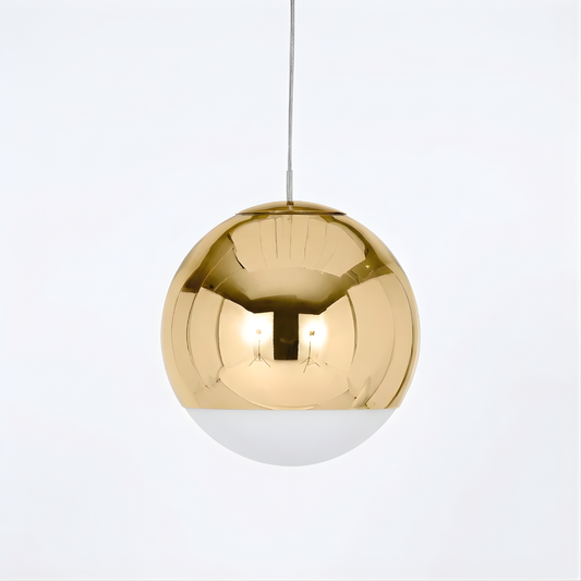Minimalist pendant light in electroplated glass for restaurants – Alvearelia