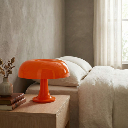 Mushroom-shaped design table lamp Fungo in white or orange ABS - view 3