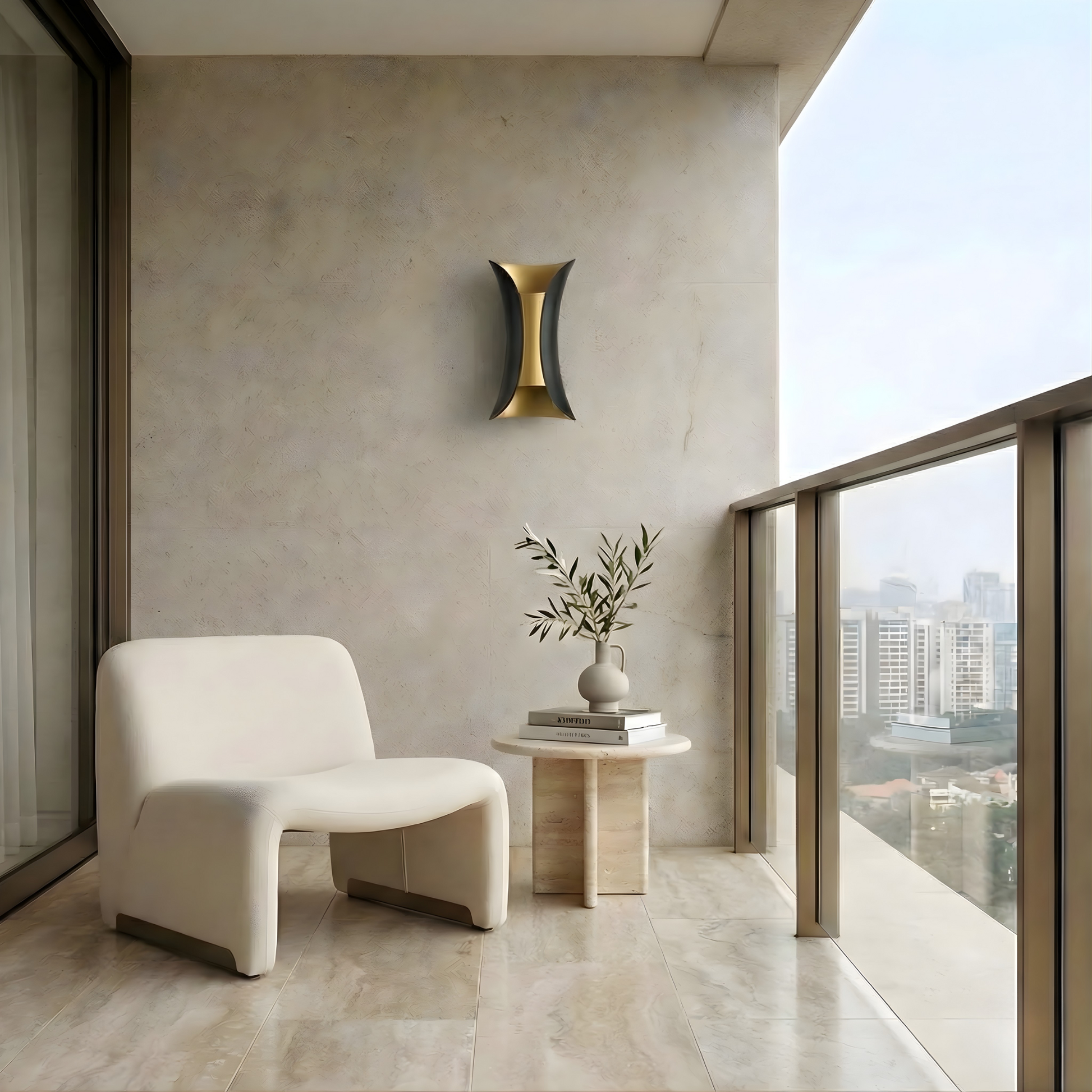 Nexa Directional Outdoor Wall Sconce two-tone black and gold design with COB technology - view 2