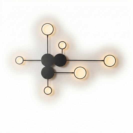 Moderne wandlamp in zwart ijzer voor woonkamer – Noctario - Lumière