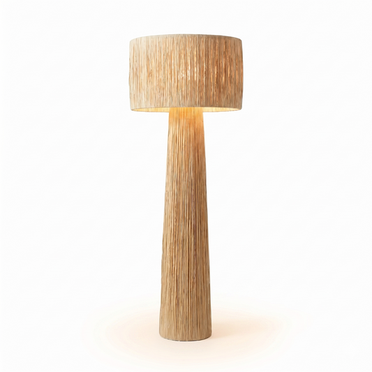 Vloerlamp Gevlochten Riet Japanse Stijl – Kansora - Lumière