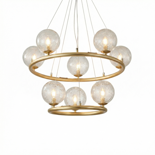 Elegante Verlichtende Kroonluchter in Metaal en Glas Hoge Kwaliteit – Luzia - Lumière