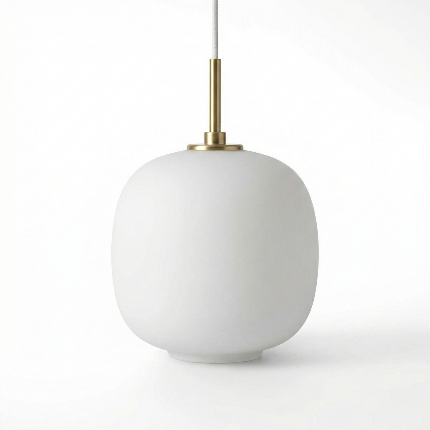 Minimalistische Hängeleuchte aus weißem Glas für die Küche – Solmara