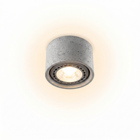 Plafonnier béton gris minimaliste salon – Modèle Orsyn - Lumière