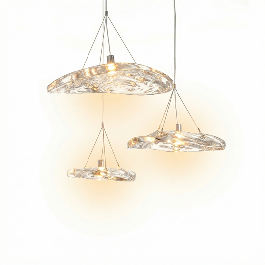 Luxe binnen-hanglamp in glanzend glasgesteente – Aurora - Lumière