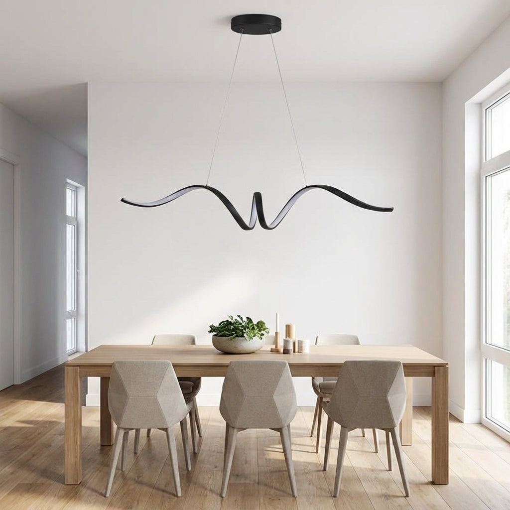 Modern LED Ceiling Light Suspension Fluid Wavy Forms Minoa - View 2