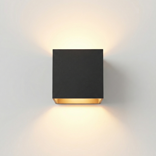 Wandapplicatie kubisch zwart modern – model Arkyon - Lumière