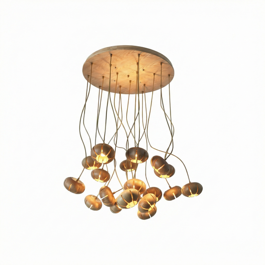 Hanglamp in hout met bloemen voor elegante ruimtes – Orvaline - Lumière