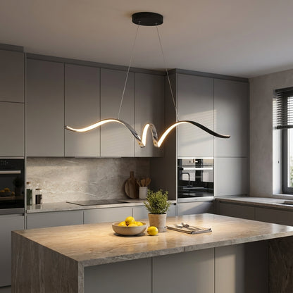 Plafonnier LED suspension moderne formes ondulées fluides Minoa - vue 3