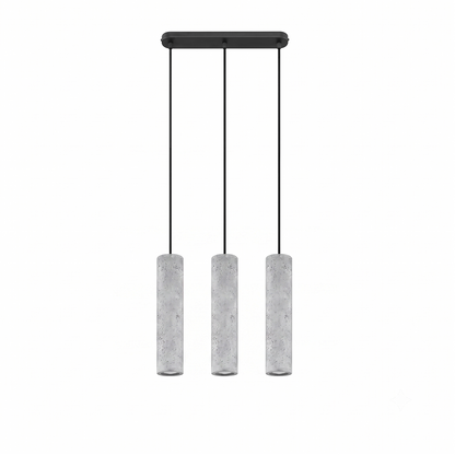 Suspension béton gris 3 lampes industrielle – modèle Nivara