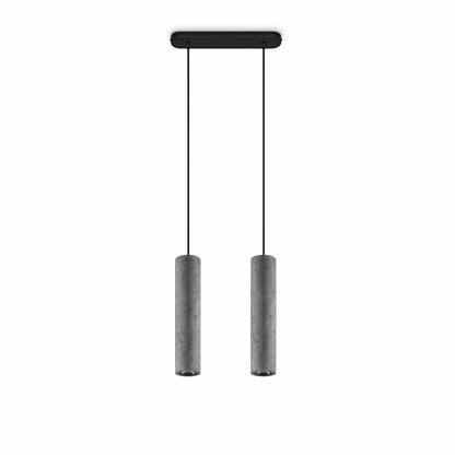 Suspension béton gris industriel 2 lumières – modèle Asterion
